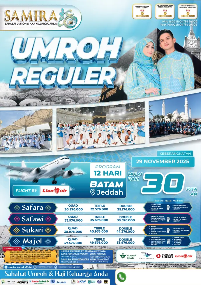 Paket dan Biaya Umrah Samira Travel