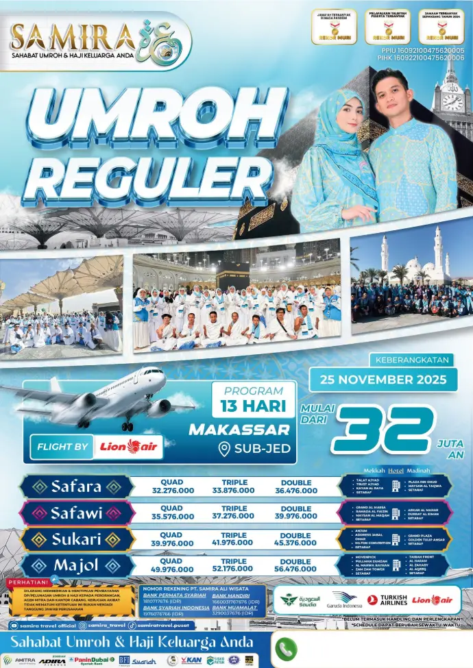 Paket dan Biaya Umrah Samira Travel