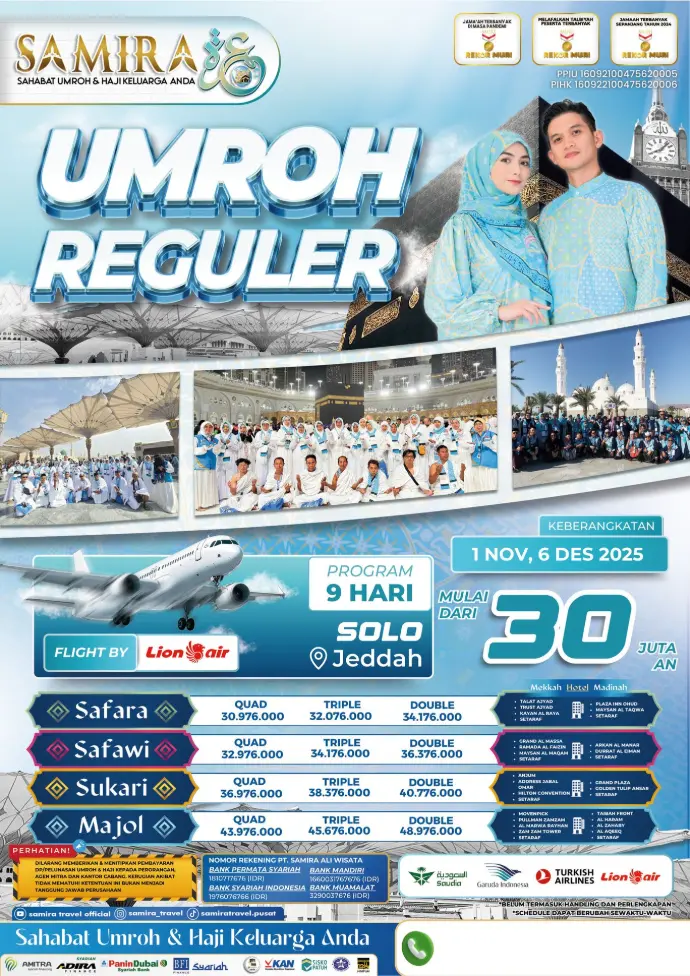 Paket dan Biaya Umrah Samira Travel