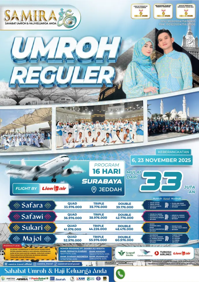 Paket dan Biaya Umrah Samira Travel